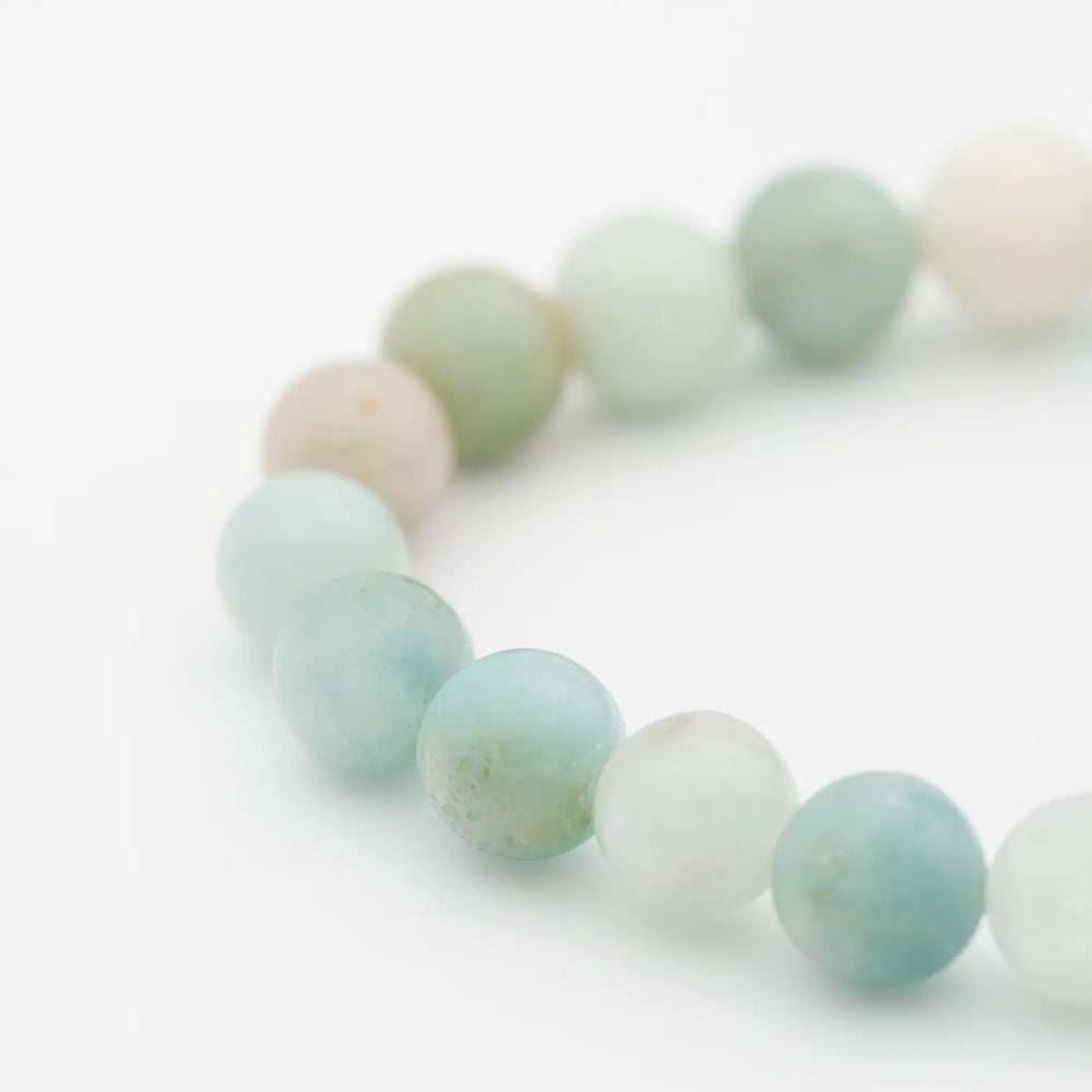 Krupan detalj perli narukvice Horizont — amazonit